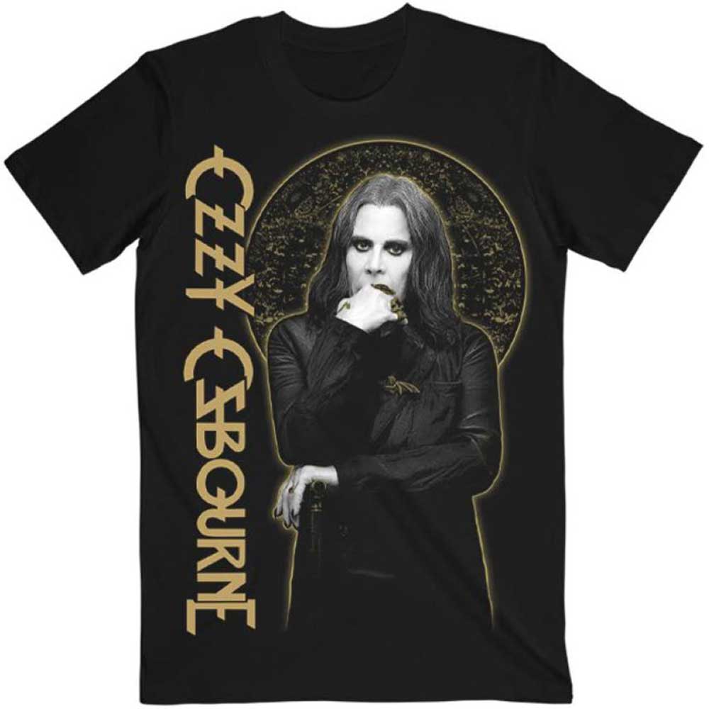 Ozzy Osbourne Unisex T-Shirt: Patient No. 9 Gold Graphic T-Shirt