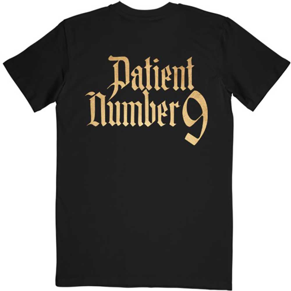 Ozzy Osbourne Unisex T-Shirt: Patient No. 9 Gold Logo (Back Print) T-Shirt