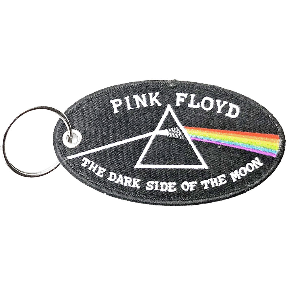 Pink Floyd Keychain: Dark Side of the Moon Oval Black Border (Double Sided Patch) Sleutelhanger
