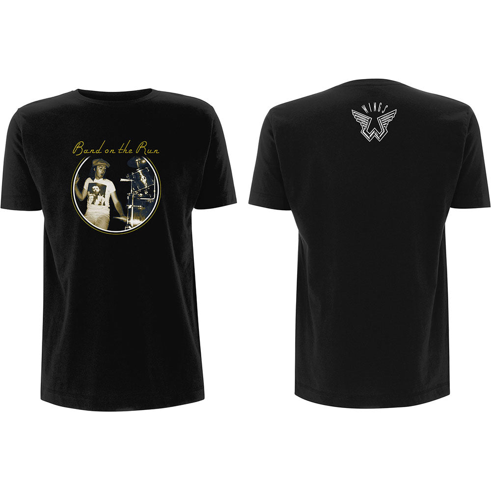 Paul McCartney Unisex T-Shirt: Wings Band on the Run (Back Print) T-Shirt