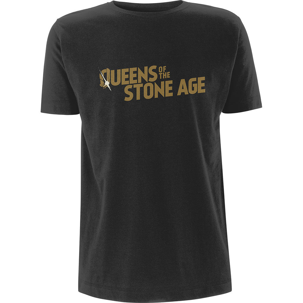 Queens Of The Stone Age Unisex T-Shirt: Metallic Text Logo T-Shirt