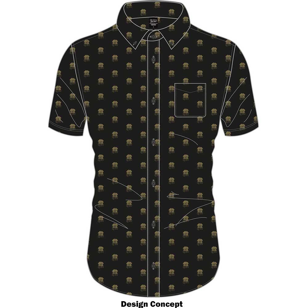 Queen Unisex Casual Shirt: Crest Pattern (All Over Print) Casual Shirt