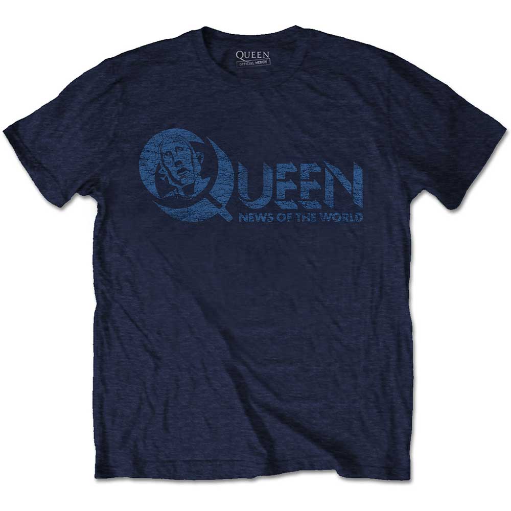 Queen Unisex T-Shirt: News of the World 40th Vintage Logo (Back Print) T-Shirt