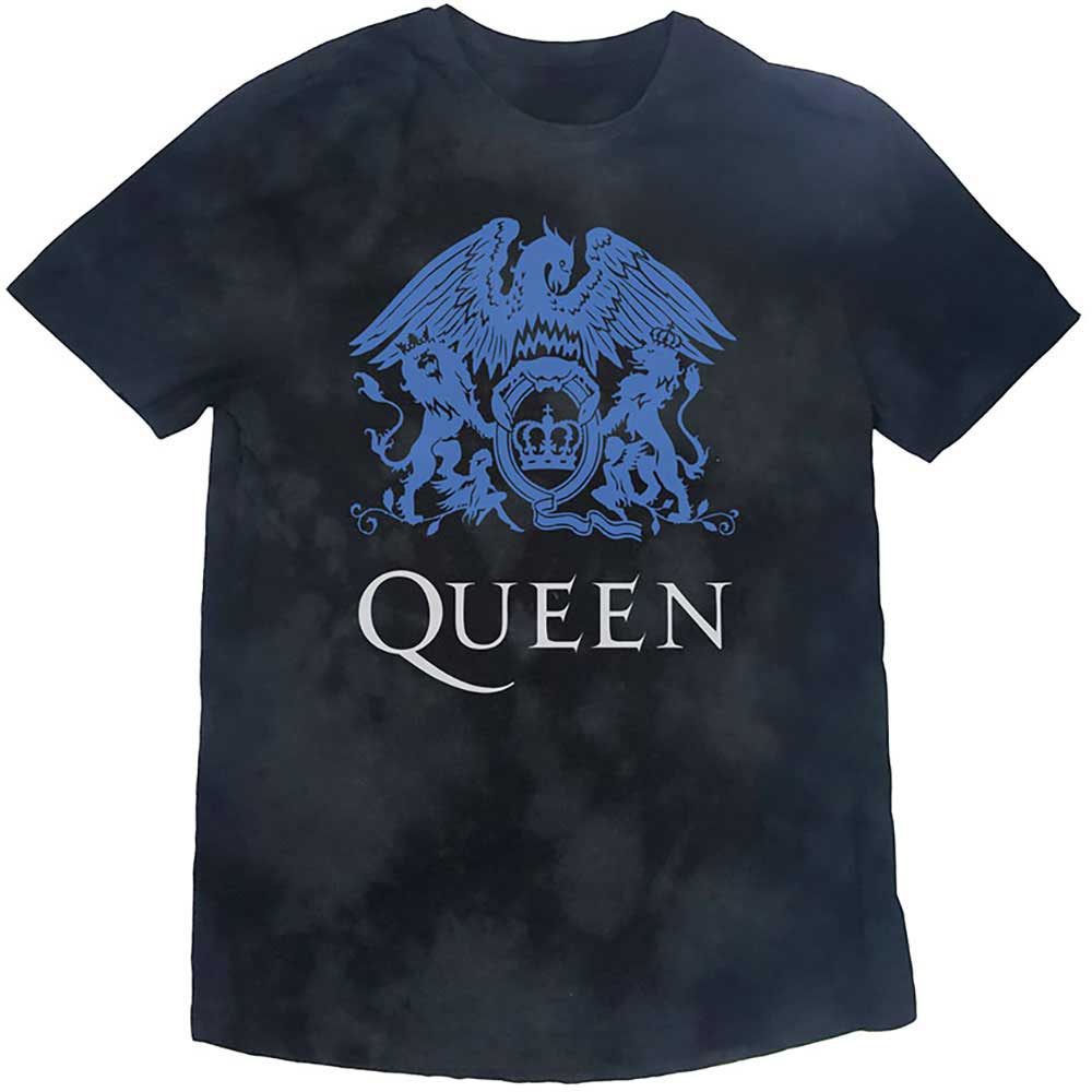 Queen Unisex T-Shirt: Blue Crest (Wash Collection) T-Shirt