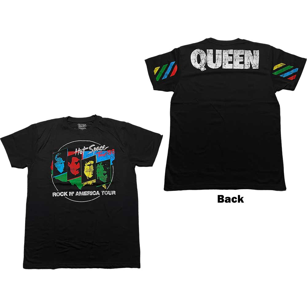 Queen Unisex T-Shirt: Hot Space Tour '82 (Back Print) T-Shirt