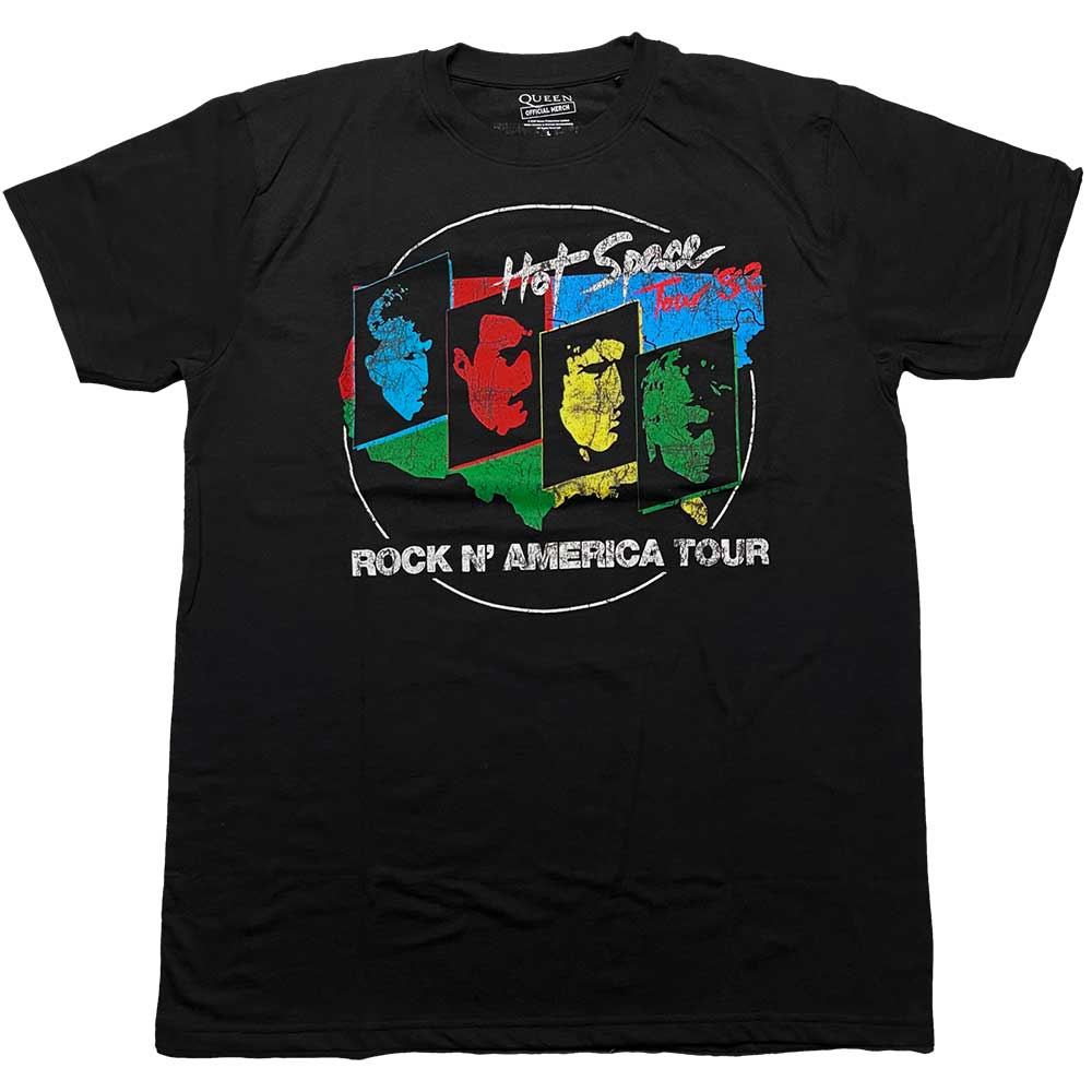 Queen Unisex T-Shirt: Hot Space Tour '82 (Back Print) T-Shirt