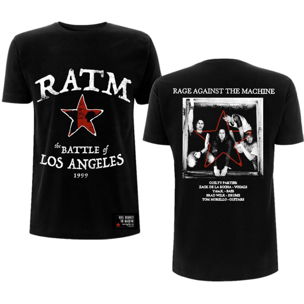 Rage Against The Machine Unisex T-Shirt: Battle Star (Back Print) T-Shirt