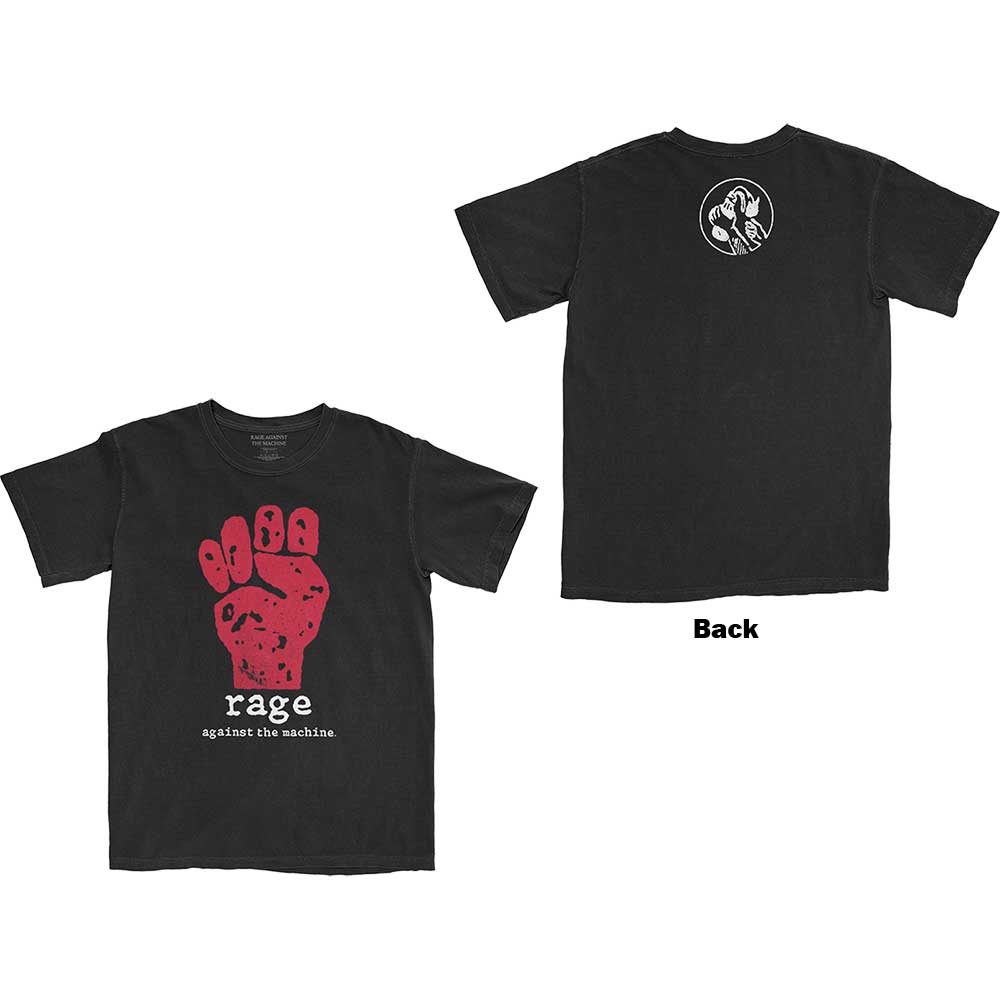 Rage Against The Machine Unisex T-Shirt: Red Fist (Back Print) T-Shirt