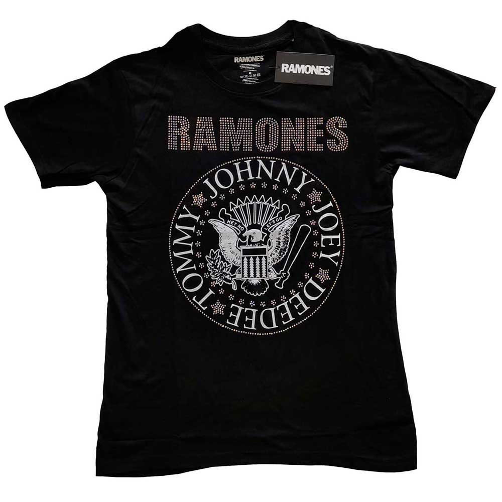 Ramones Unisex Embellished T-Shirt: Presidential Seal (Diamante) Embellished T-Shirt
