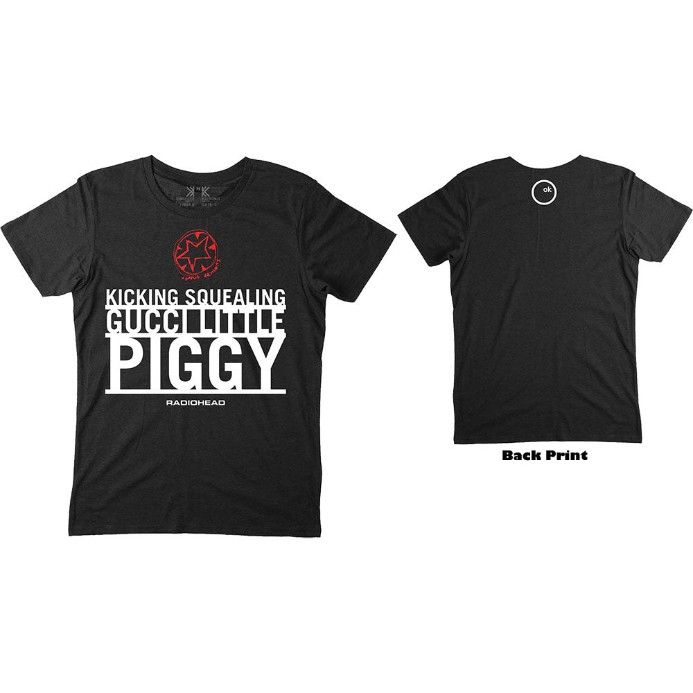 Radiohead Unisex T-Shirt: Gucci Piggy (Back Print) T-Shirt