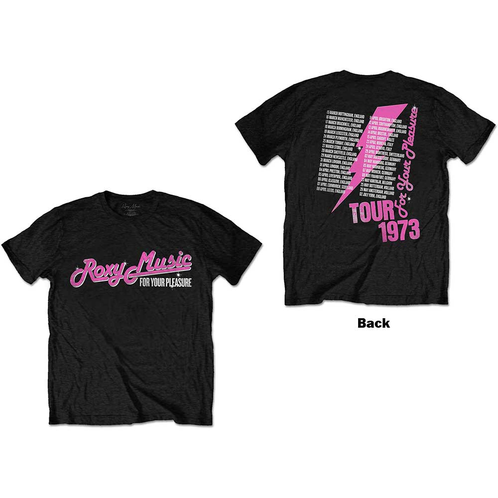 Roxy Music Unisex T-Shirt: For Your Pleasure Tour (Back Print) T-Shirt