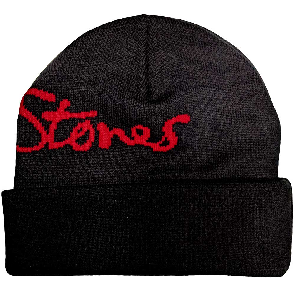 The Rolling Stones Unisex Beanie Hat: Embellished Classic Tongue (Back Print) Muts