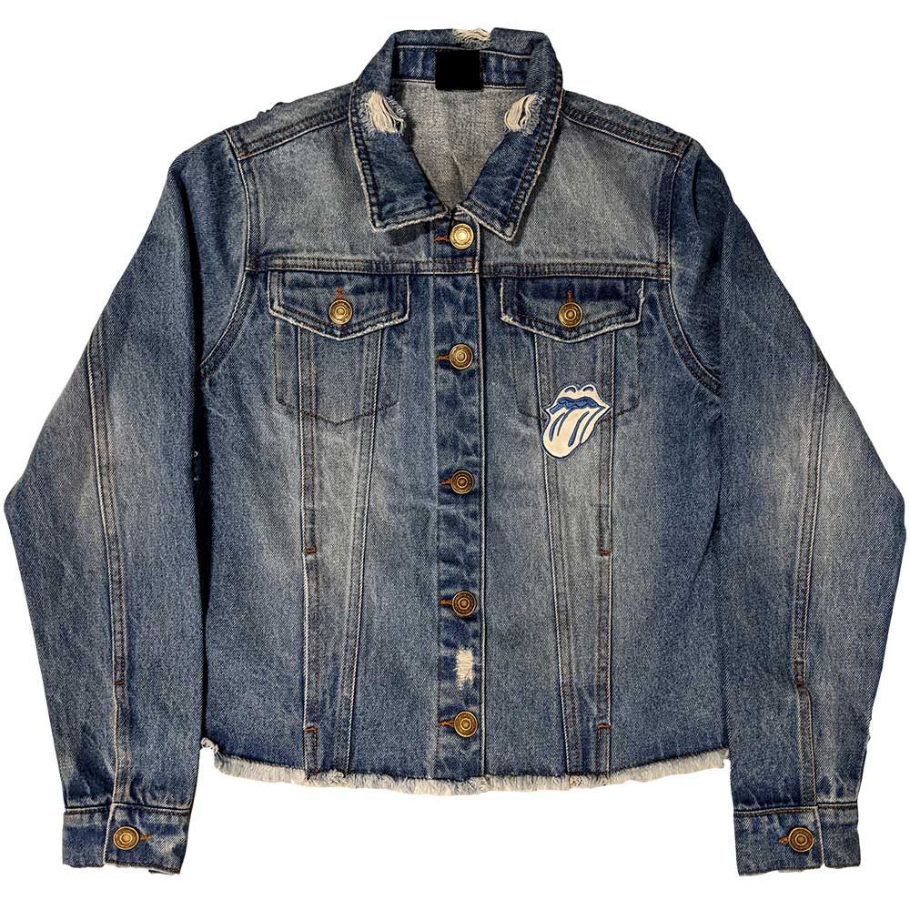 The Rolling Stones Ladies Denim Jacket: Script (Back Print) Spijkerjas