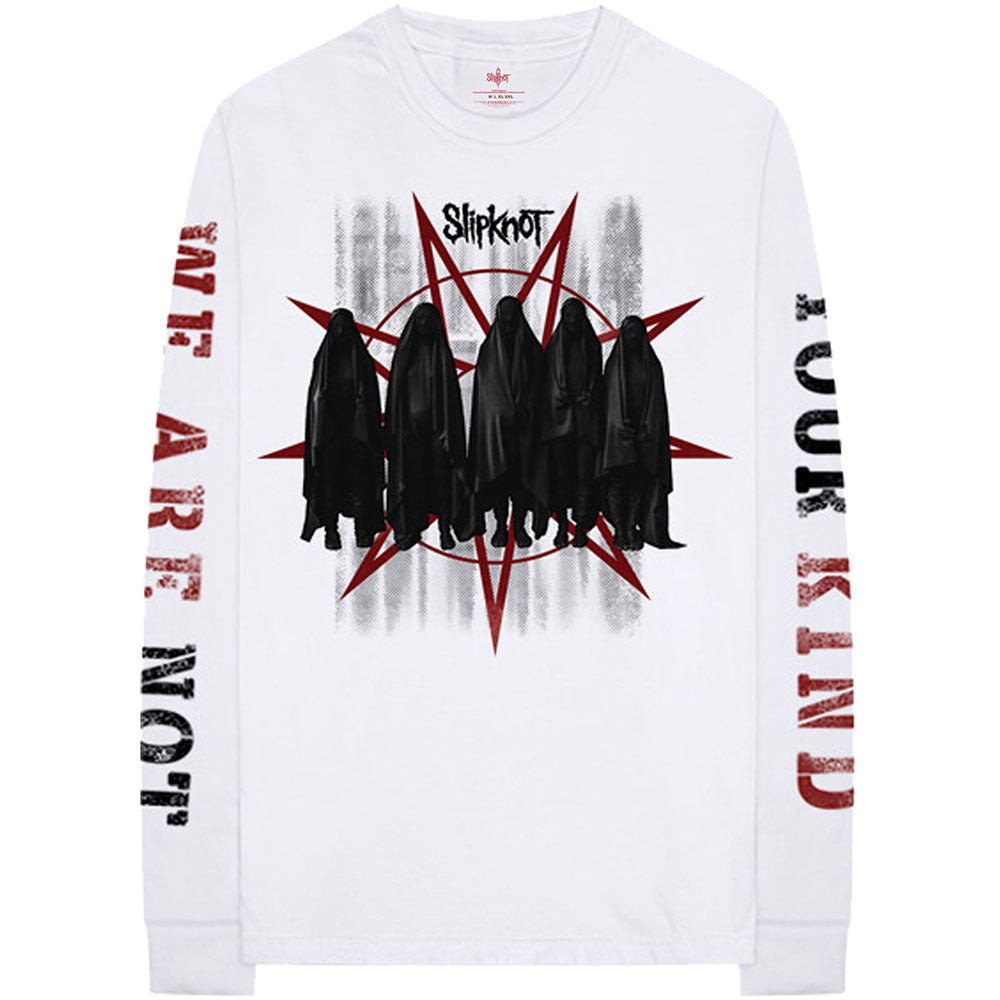 Slipknot Unisex Long Sleeve T-Shirt: Shrouded Group (Back & Sleeve Print) Long Sleeve T-Shirt