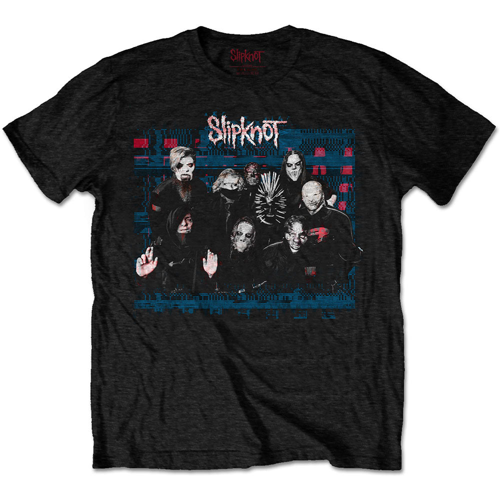 Slipknot Unisex T-Shirt: WANYK Glitch Group (Back Print) T-Shirt