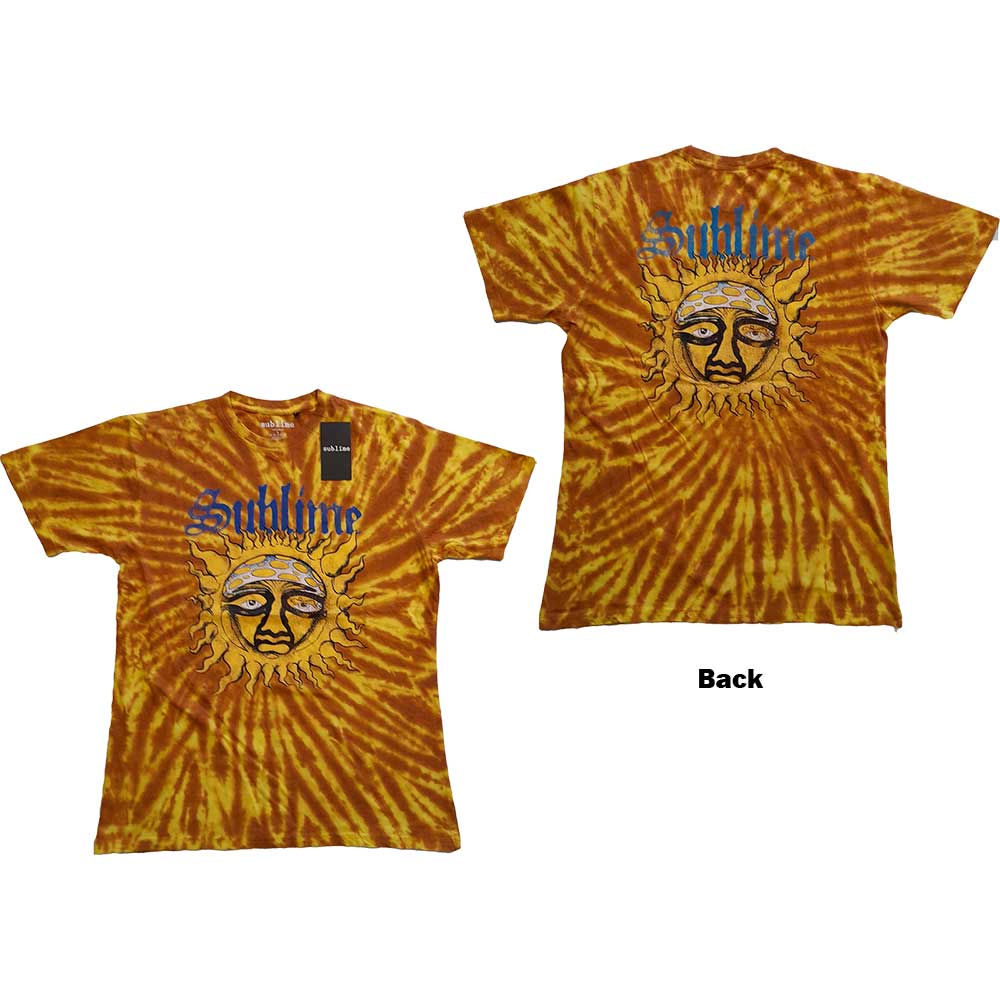 Sublime Unisex T-Shirt: Sun Face (Wash Collection & Back Print) T-Shirt