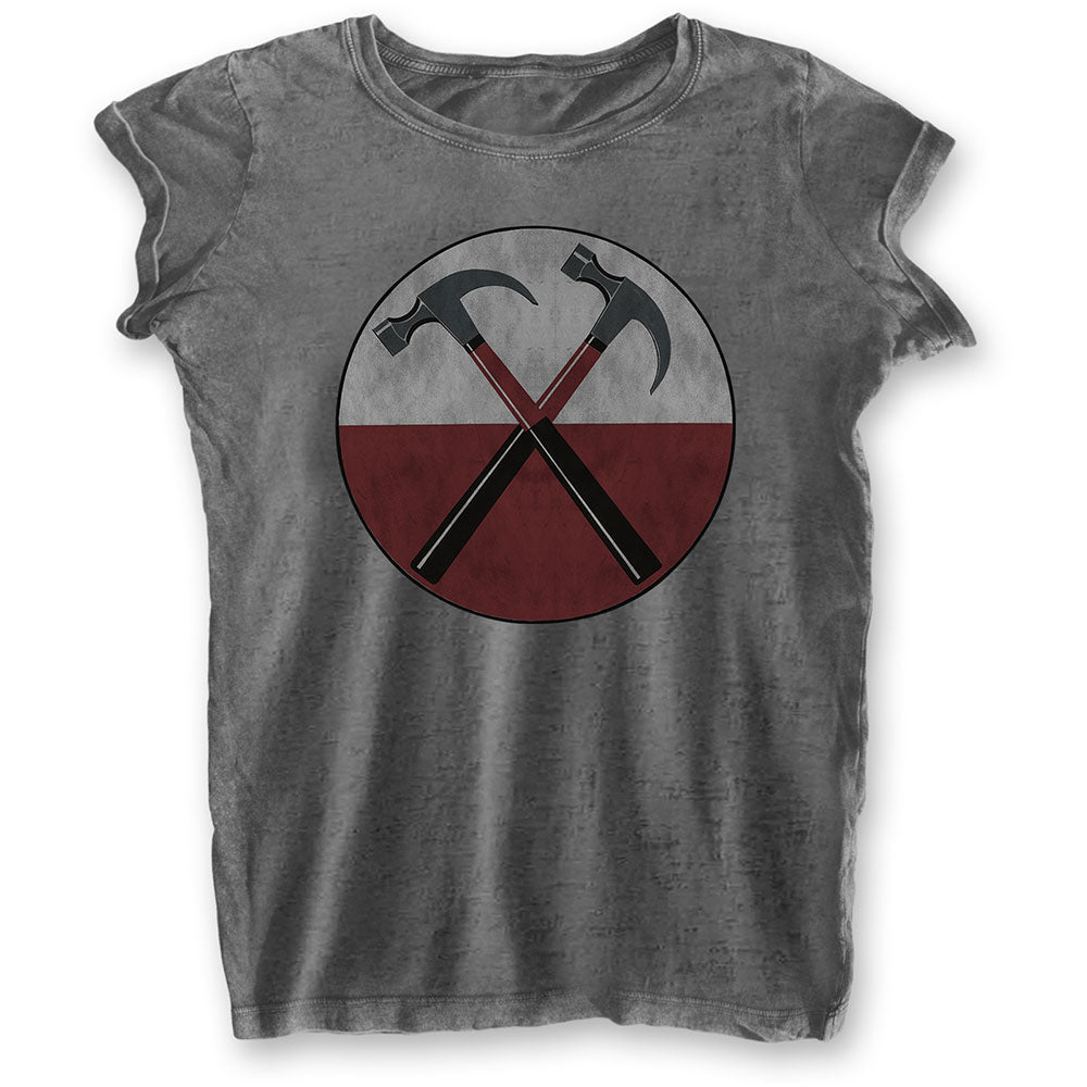 Pink Floyd Ladies T-Shirt: The Wall Hammers (Burnout) T-Shirt