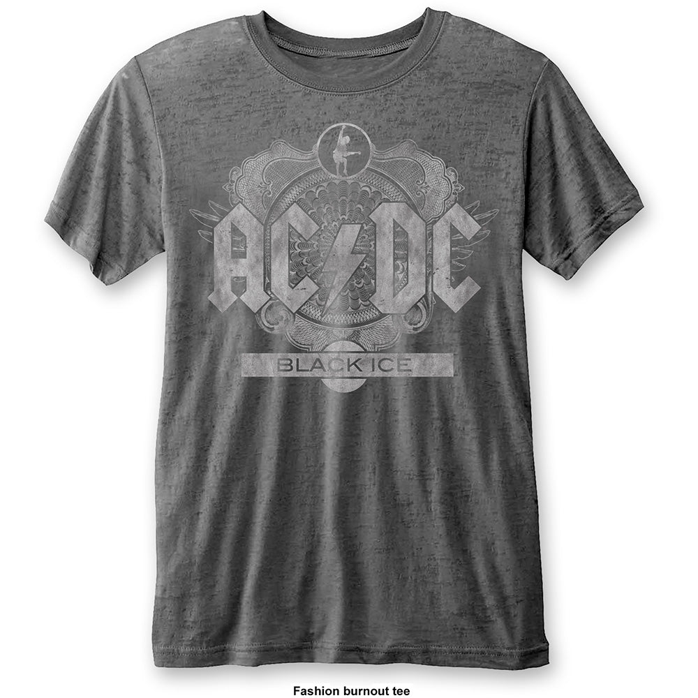 AC/DC Unisex T-Shirt: Black Ice (Burnout) T-Shirt