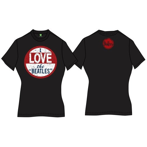 The Beatles Ladies T-Shirt: I Love The Beatles (Back Print) T-Shirt