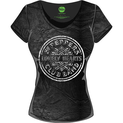 The Beatles Ladies T-Shirt: Sgt Pepper Drum (Wash Collection) T-Shirt