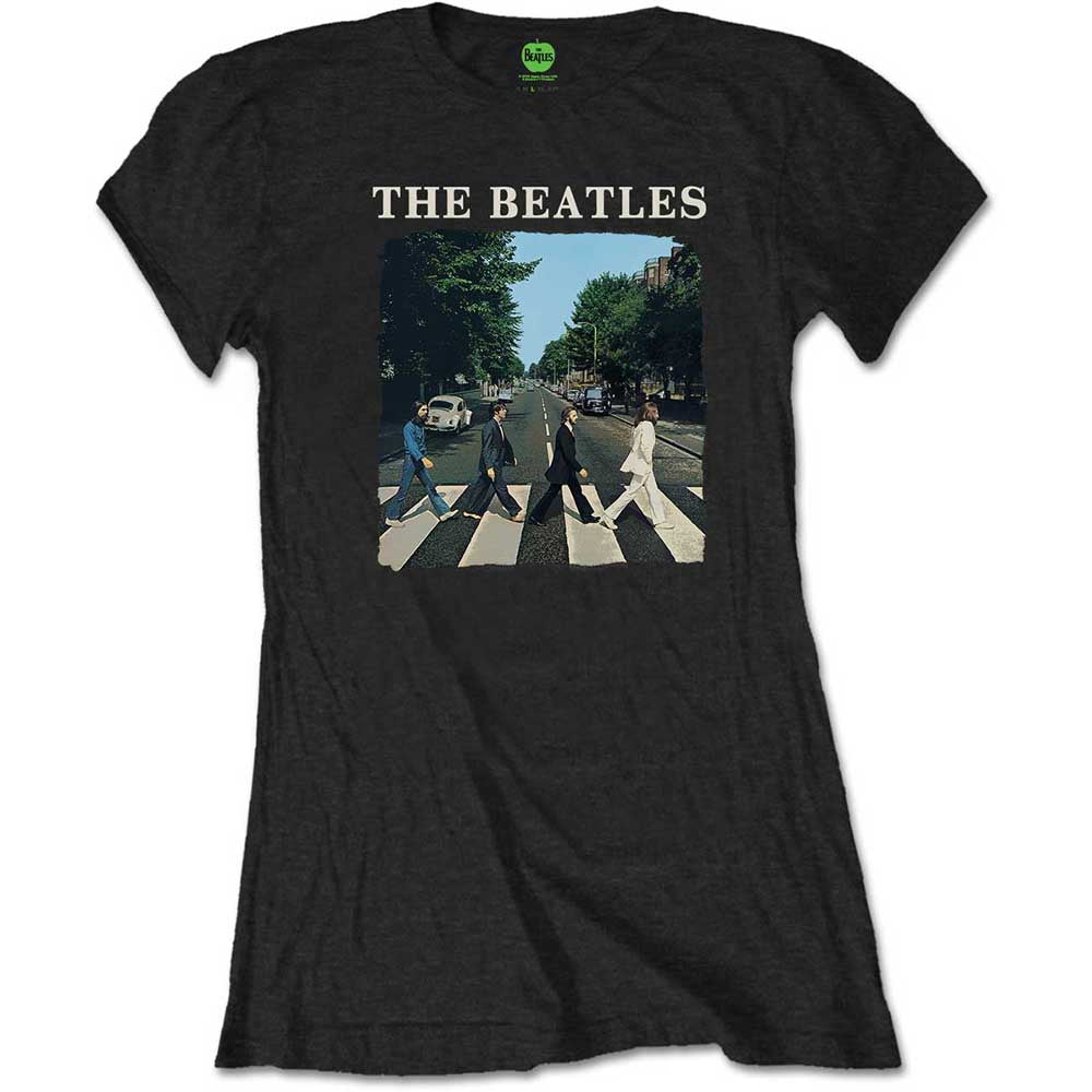 The Beatles Ladies T-Shirt: Abbey Road & Logo (Retail Pack) T-Shirt