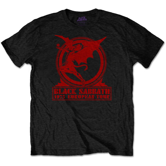 Black Sabbath Unisex T-Shirt: Europe '75 T-Shirt