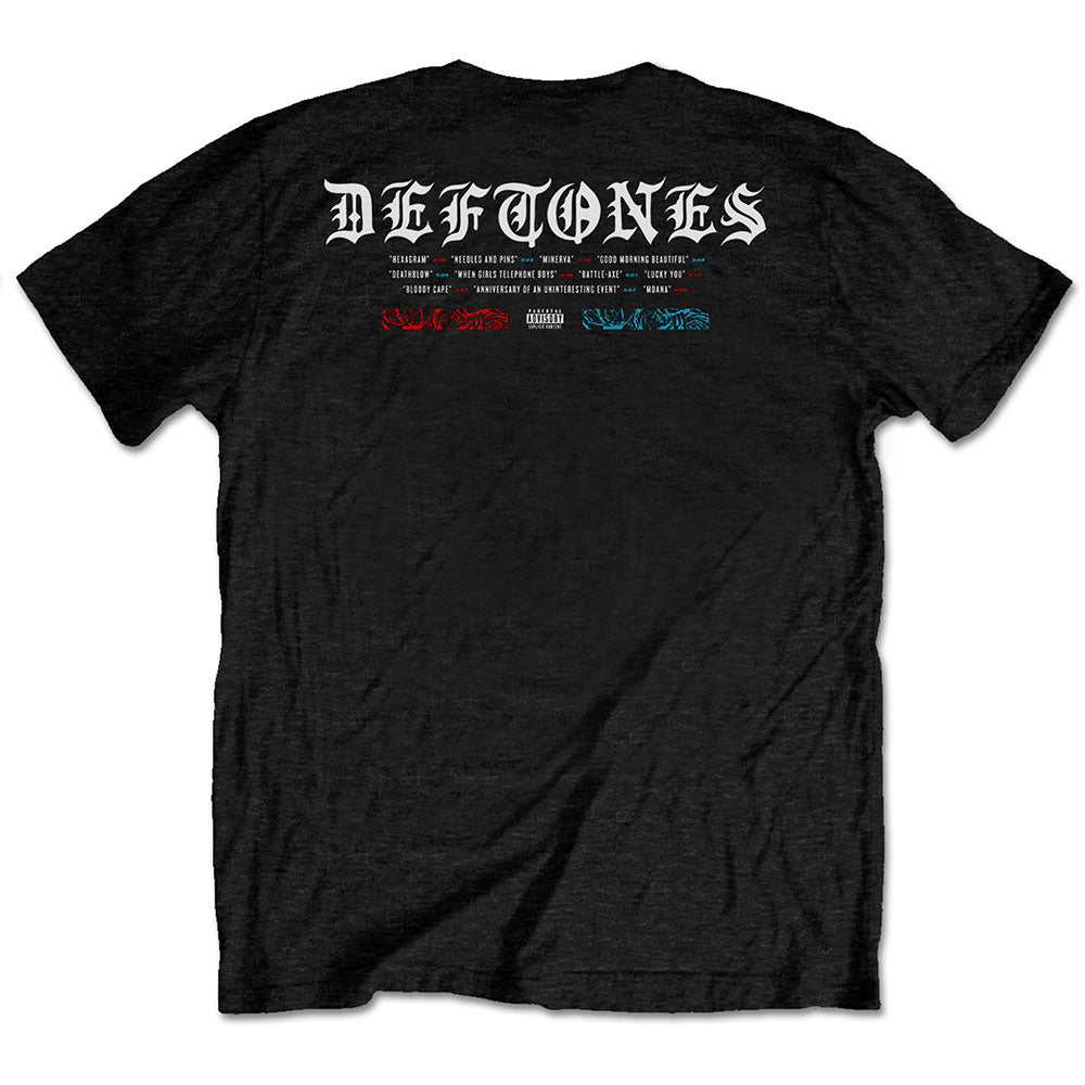 Deftones Unisex T-Shirt: Static Skull (Back Print) T-Shirt