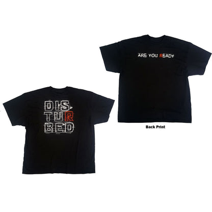 Disturbed Unisex T-Shirt: Are You Ready? (Back Print) T-Shirt
