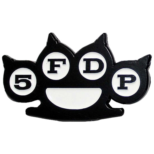 Een foto van een Five Finger Death Punch Speld Badge
