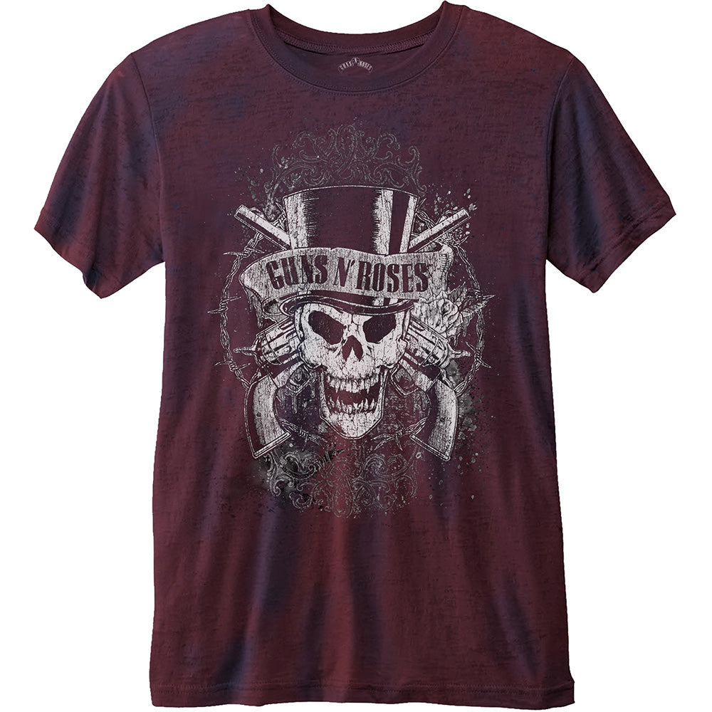 Guns N' Roses Unisex T-Shirt: Faded Skull (Burnout) T-Shirt