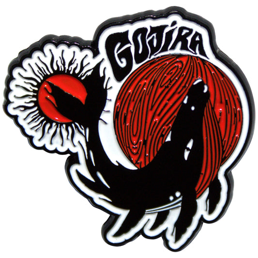 Een foto van een Gojira Speld Badge