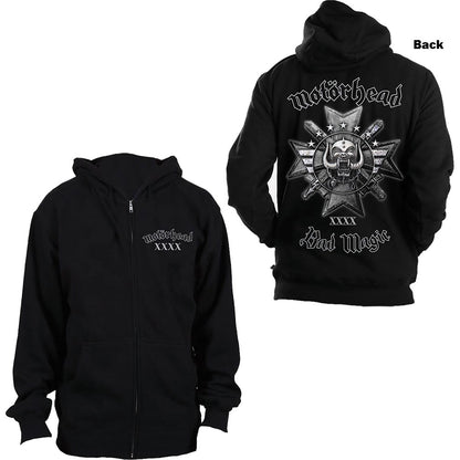 Motorhead Unisex Zipped Hoodie: Bad Magic (Back Print) Ritshoodie