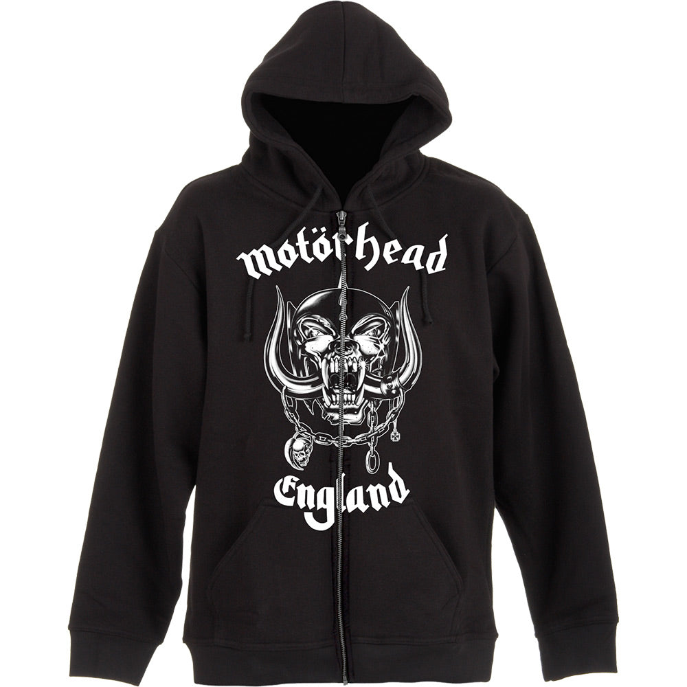 Motorhead Unisex Zipped Hoodie: England (Back Print) Ritshoodie