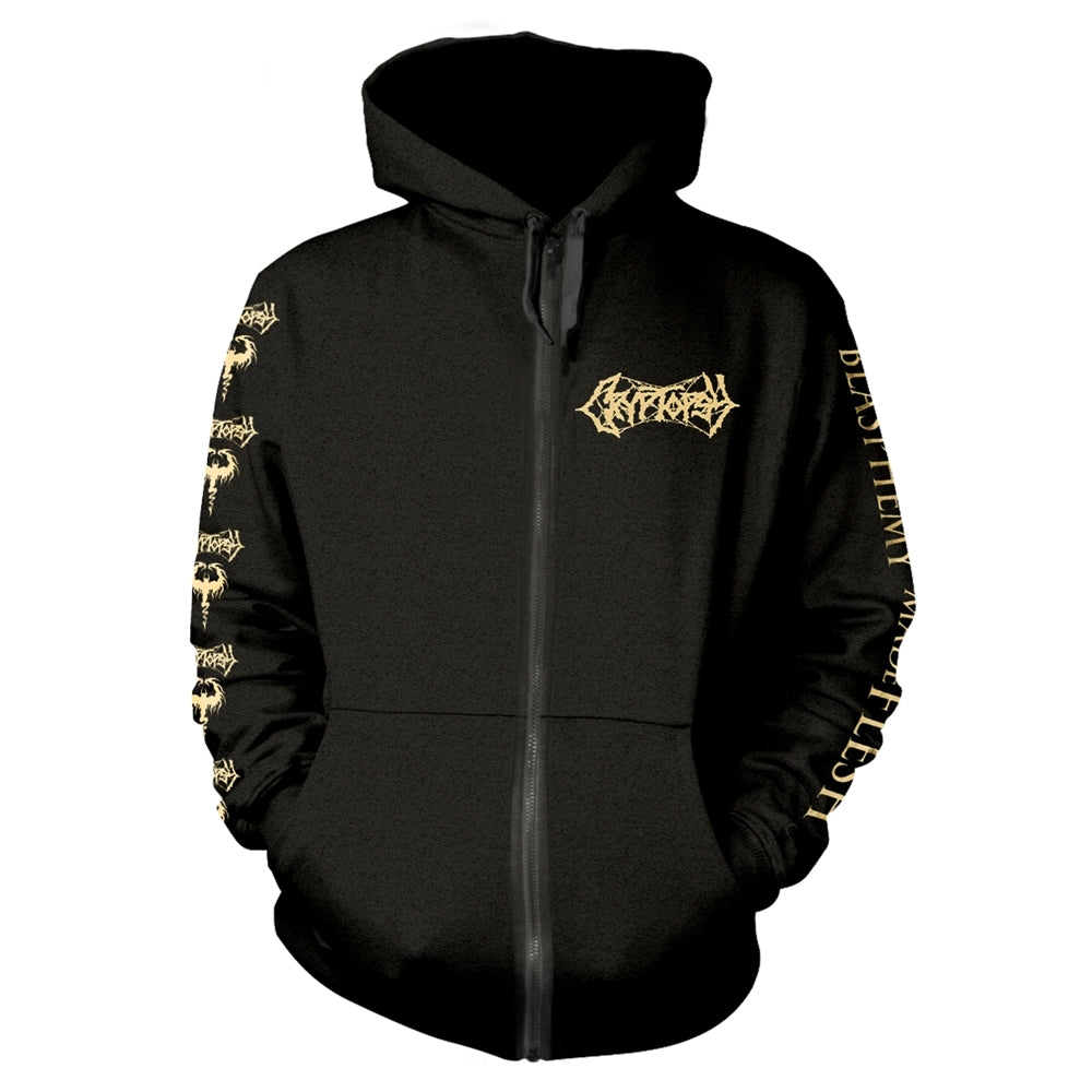 Een foto van een CRYPTOPSY Top met capuchon