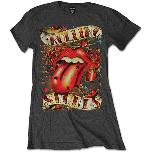 The Rolling Stones Ladies T-Shirt: Tongue & Stars T-Shirt