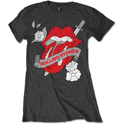 The Rolling Stones Ladies T-Shirt: Vintage Tattoo T-Shirt