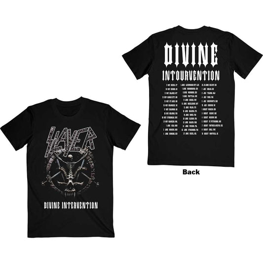 Slayer Unisex T-Shirt: Divine Intervention 2014 Dates (Back Print) (Ex-Tour) T-Shirt