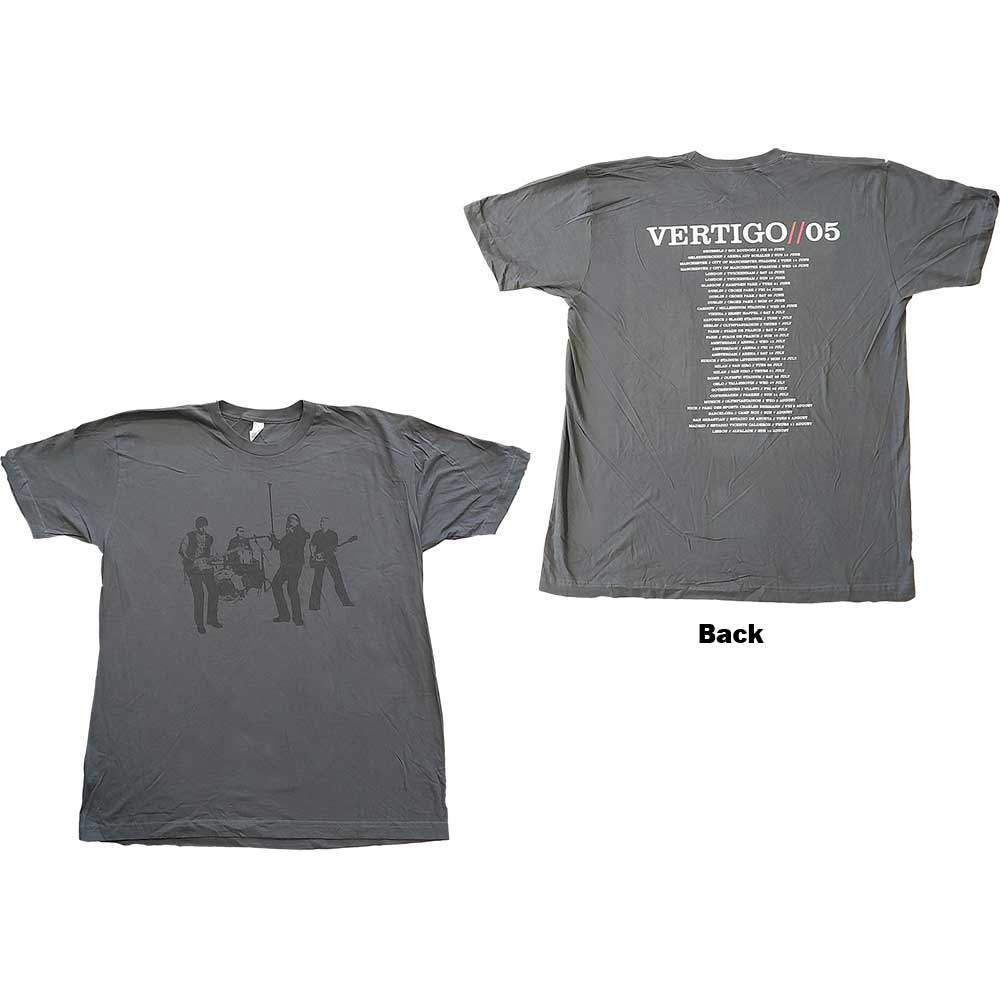 U2 Unisex T-Shirt: Vertigo Tour 2005 Live (Back Print) (Ex-Tour) T-Shirt