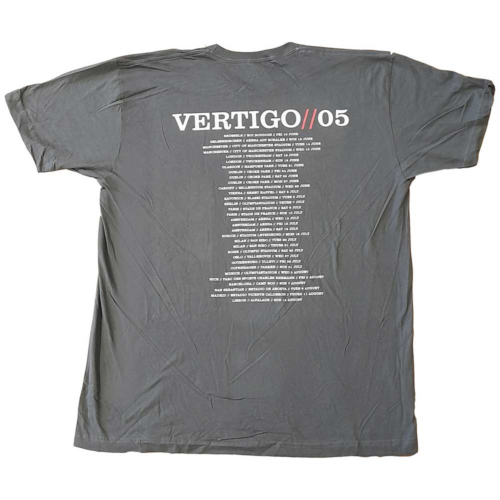 U2 Unisex T-Shirt: Vertigo Tour 2005 Live (Back Print) (Ex-Tour) T-Shirt