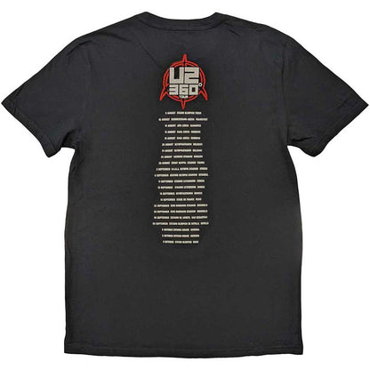 U2 Unisex T-Shirt: 360 Degree Tour 2010 Equals (Back Print & Ex-Tour) T-Shirt