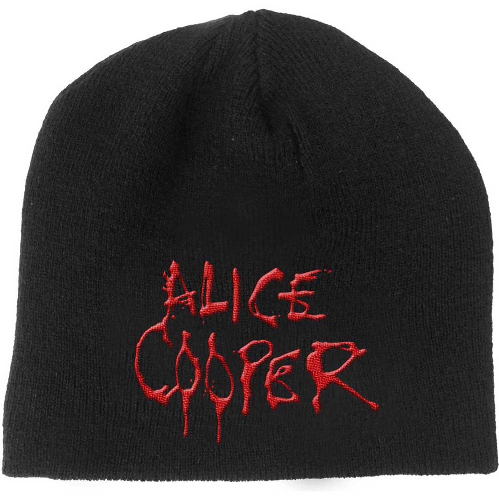 Alice Cooper Unisex Beanie Hat: Dripping Logo Muts