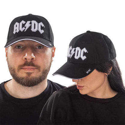 AC/DC Unisex Baseball Cap: White Logo Baseballpet