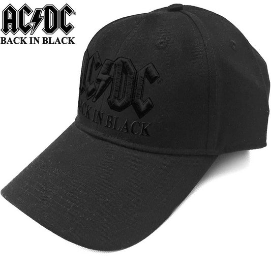AC/DC Unisex Baseball Cap: Back in Black Baseballpet
