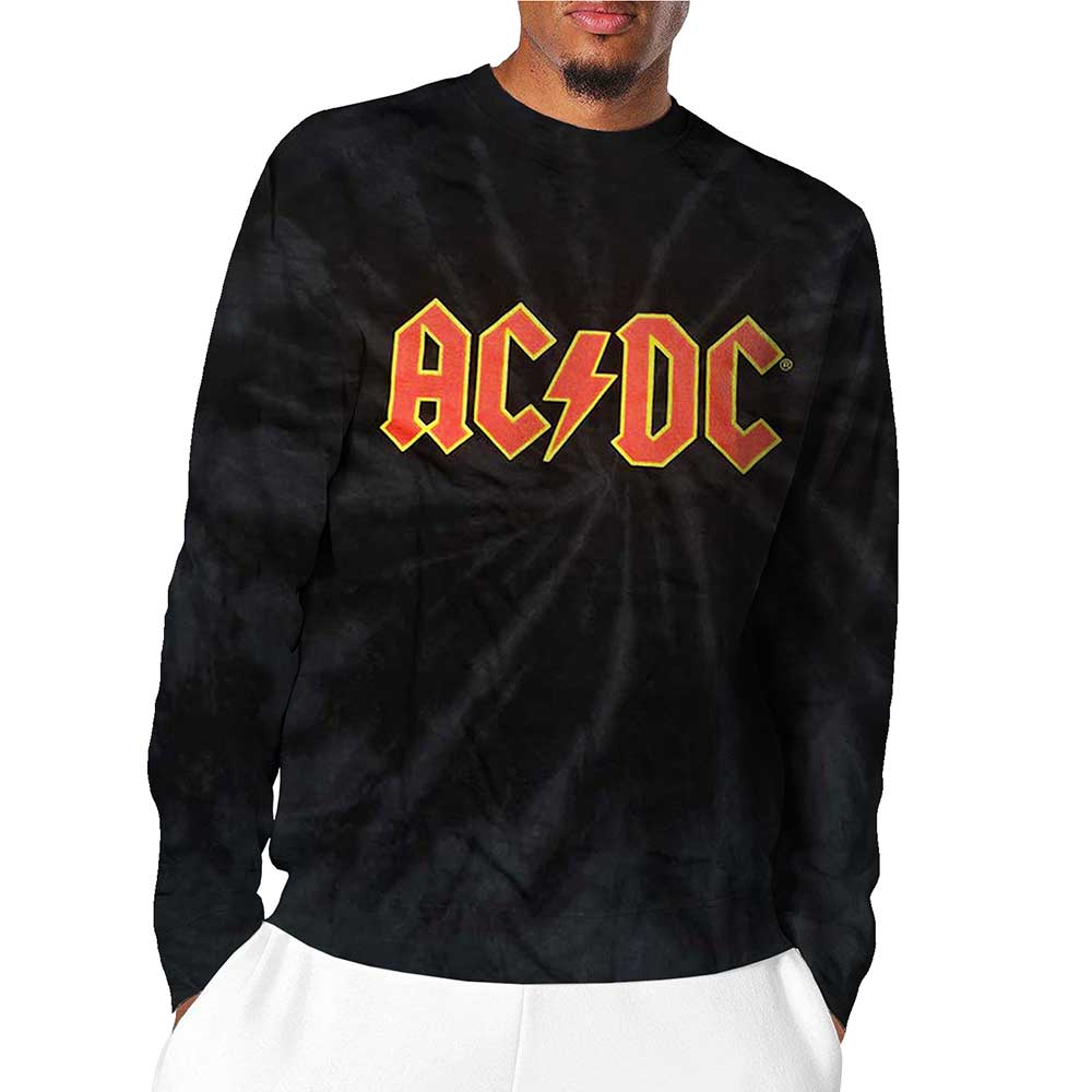 AC/DC Unisex Long Sleeve T-Shirt: Logo (Wash Collection) Long Sleeve T-Shirt