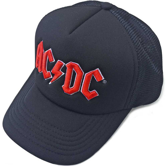 AC/DC Unisex Mesh Back Cap: Red Logo Mesh Back Cap