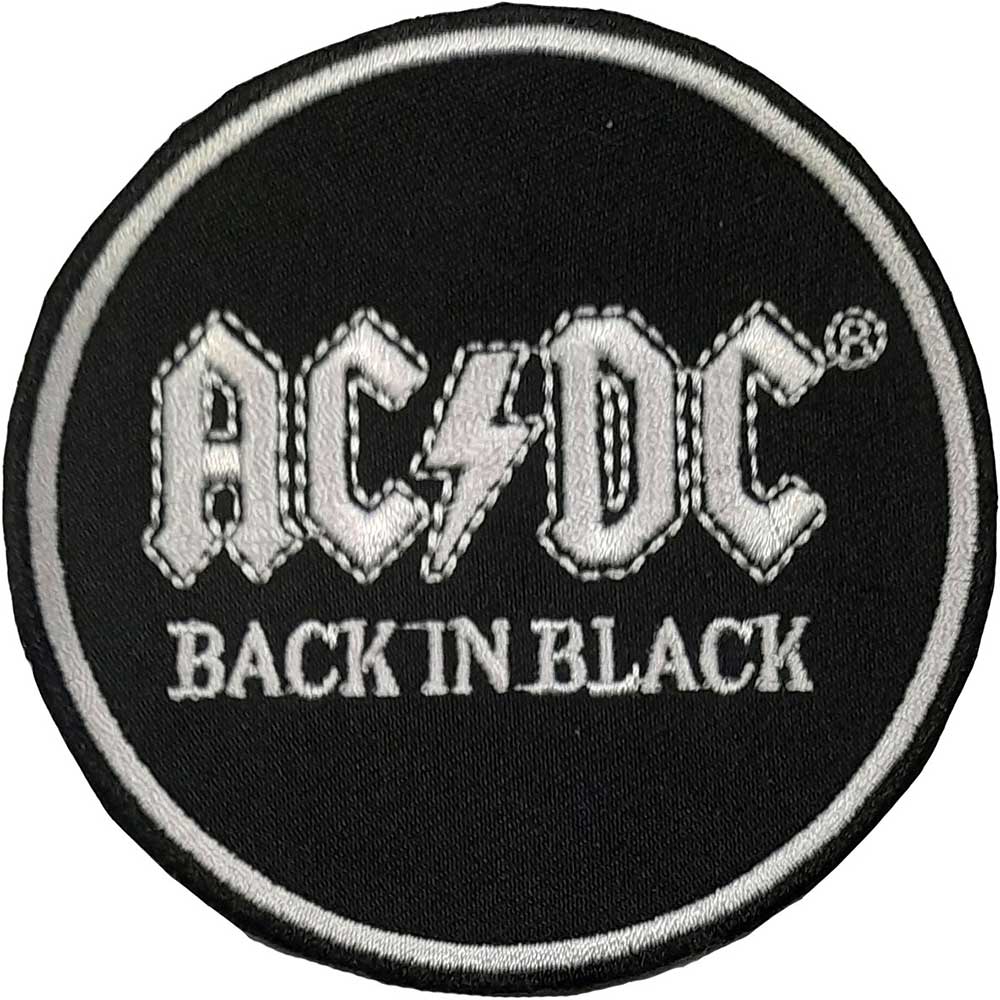 AC/DC Standard Patch: Back In Black Circle Standaard patch