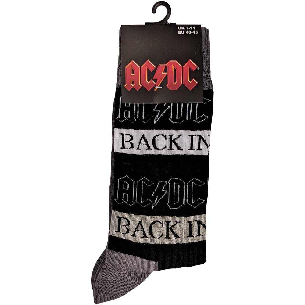 AC/DC Unisex Ankle Socks: Back In Black (UK Size 7 - 11) Enkelsokken