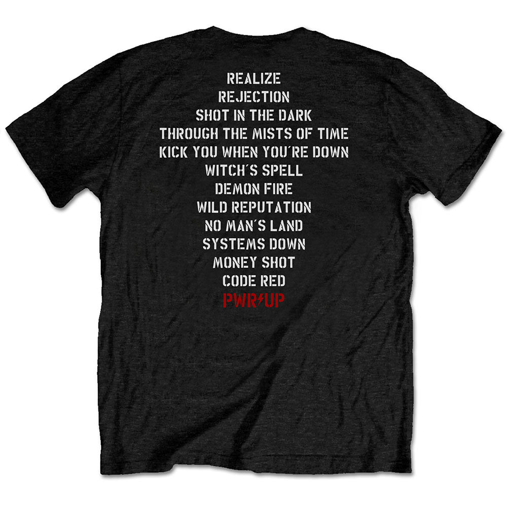AC/DC Unisex T-Shirt: Dark Stage/Track list (Back Print) T-Shirt