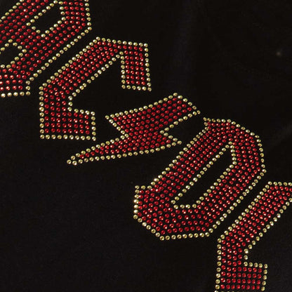AC/DC Ladies Embellished T-Shirt: Full Colour Logo (Diamante) Embellished T-Shirt
