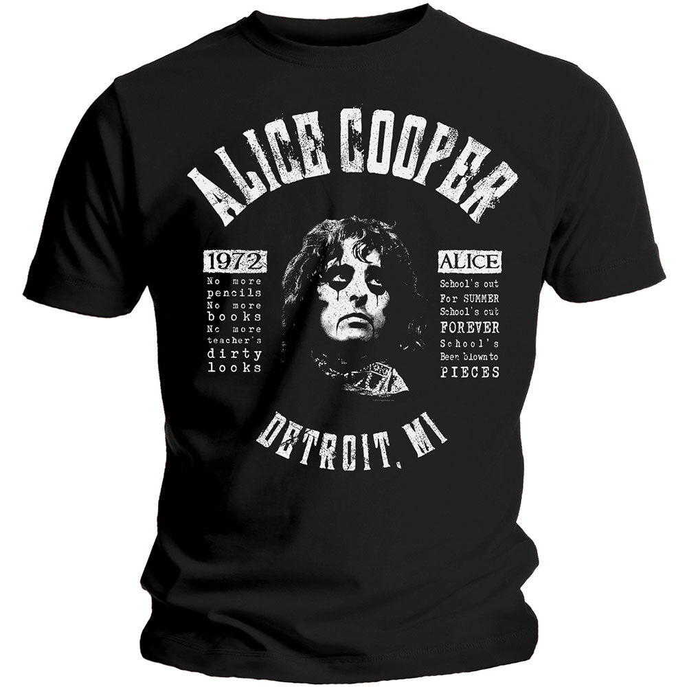 Alice Cooper Unisex T-Shirt: School's Out Lyrics T-Shirt